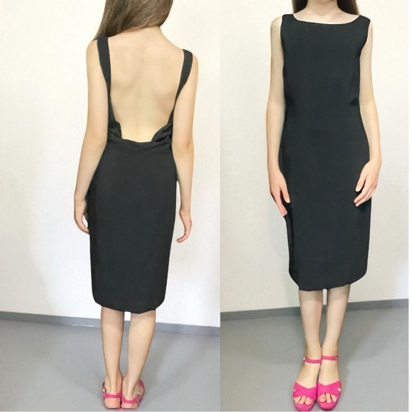 Love Moschino Black Shift Dress Drape Open Back Size  6 cocktail Party Evening - Picture 1 of 16
